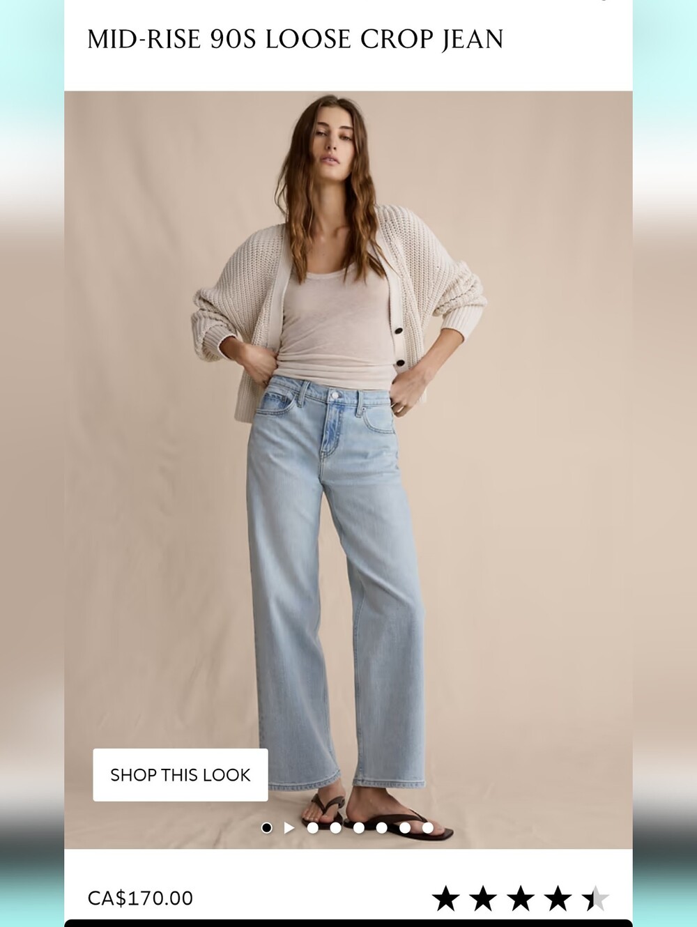 Banana Republic Mid-Rise 90s Loose Jeans 28 Light Blue